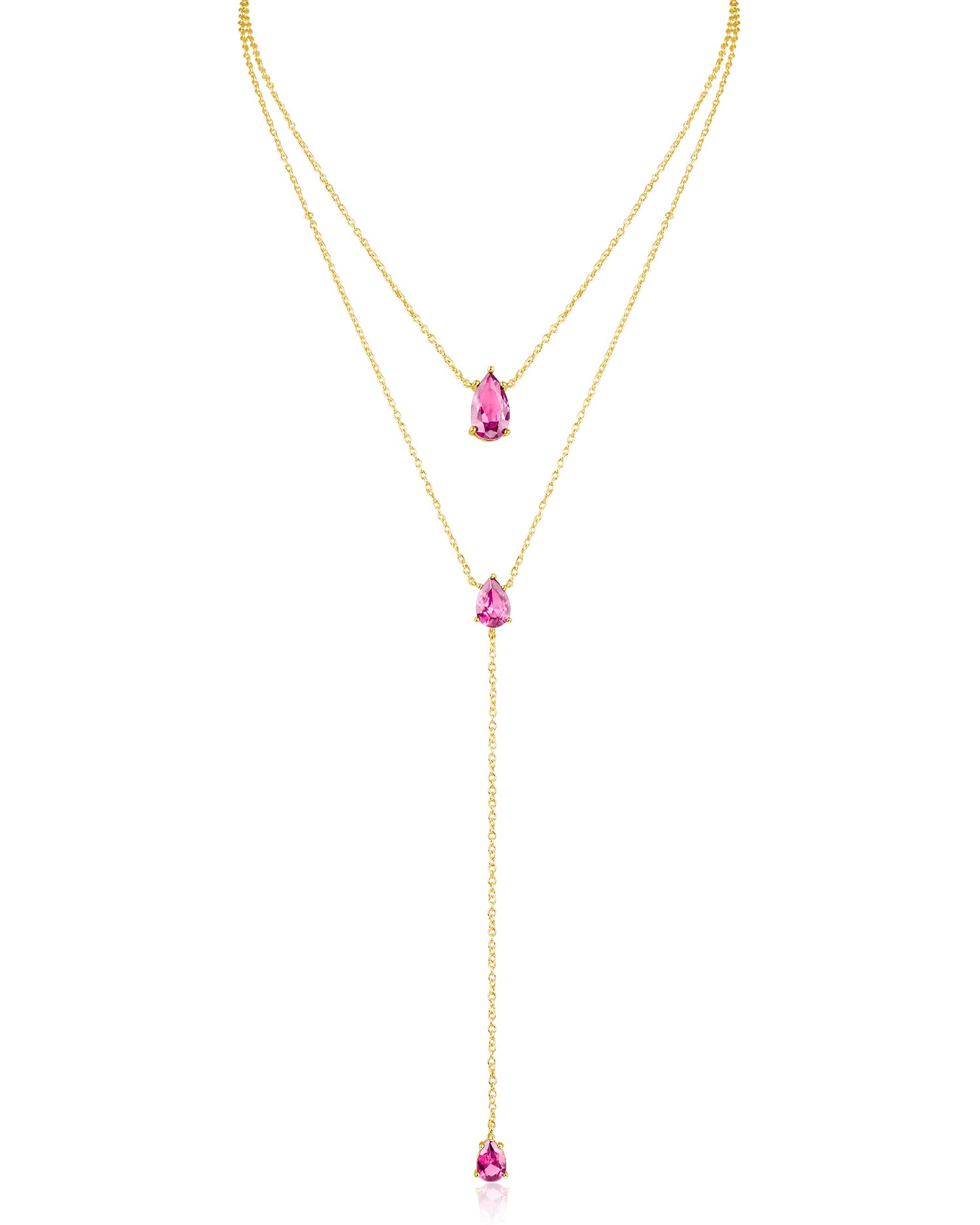 Pear CZ Y-Necklace
