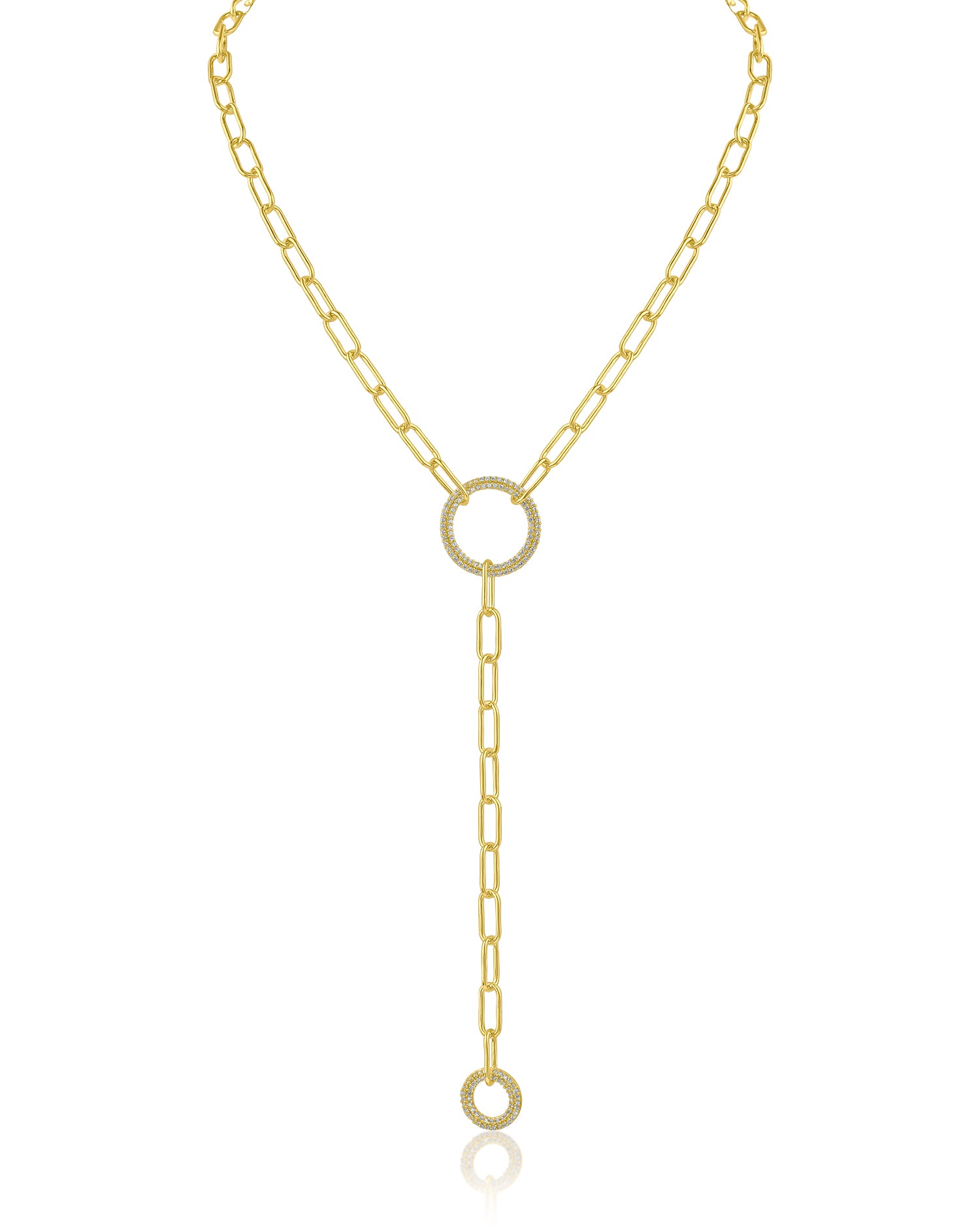 Pave and Chain Y-Necklace