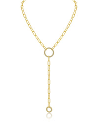 Pave and Chain Y-Necklace