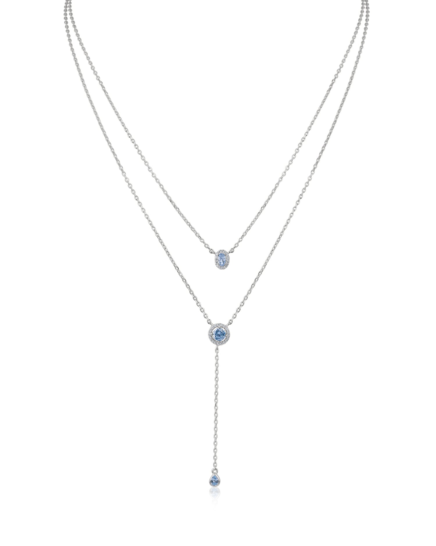 Round CZ Double Layered Necklace