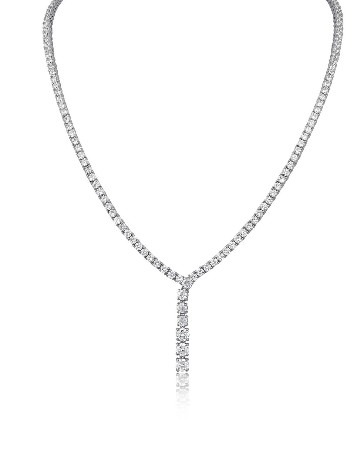 Round CZ Drop Necklace