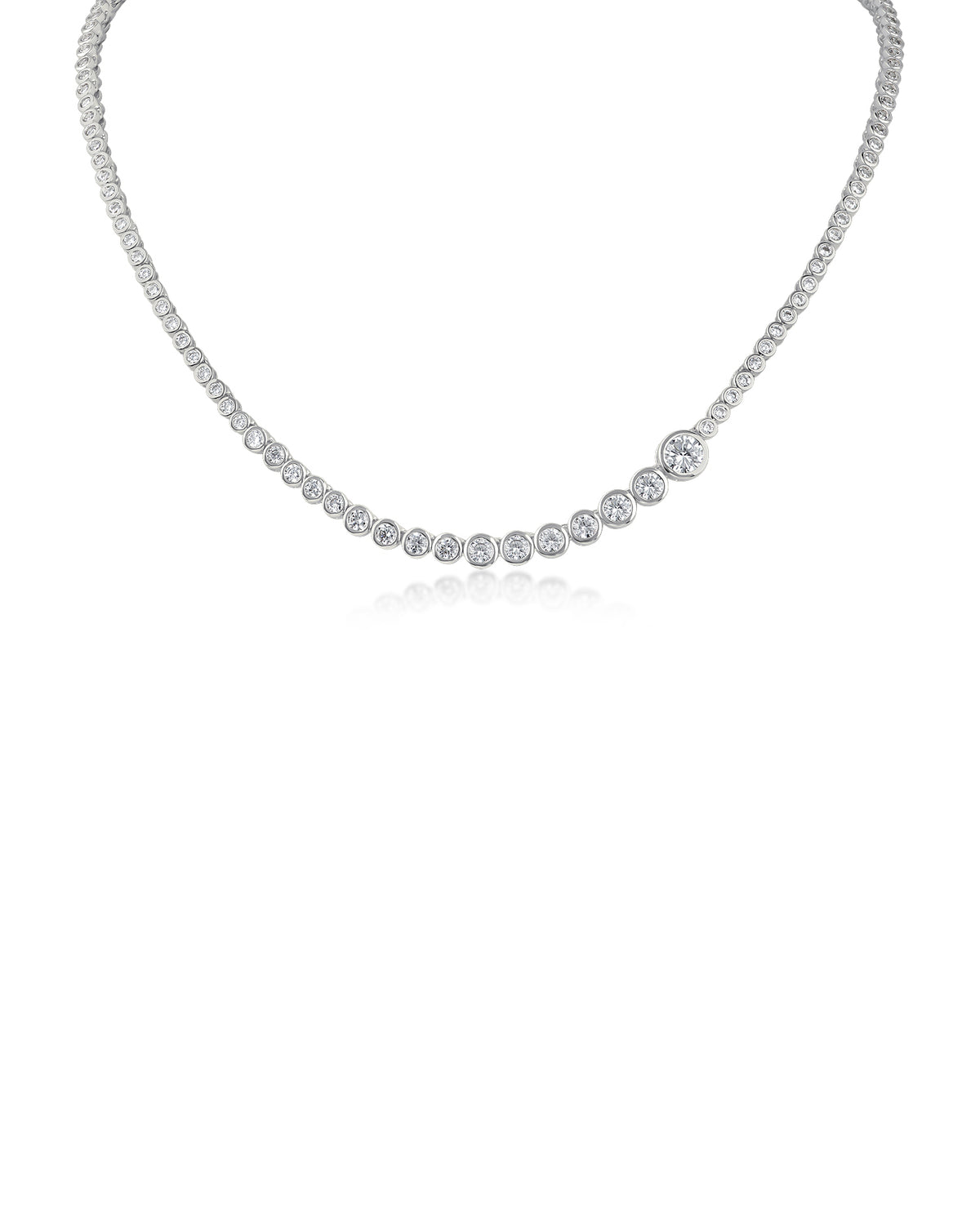 Graduated Round CZ Necklace