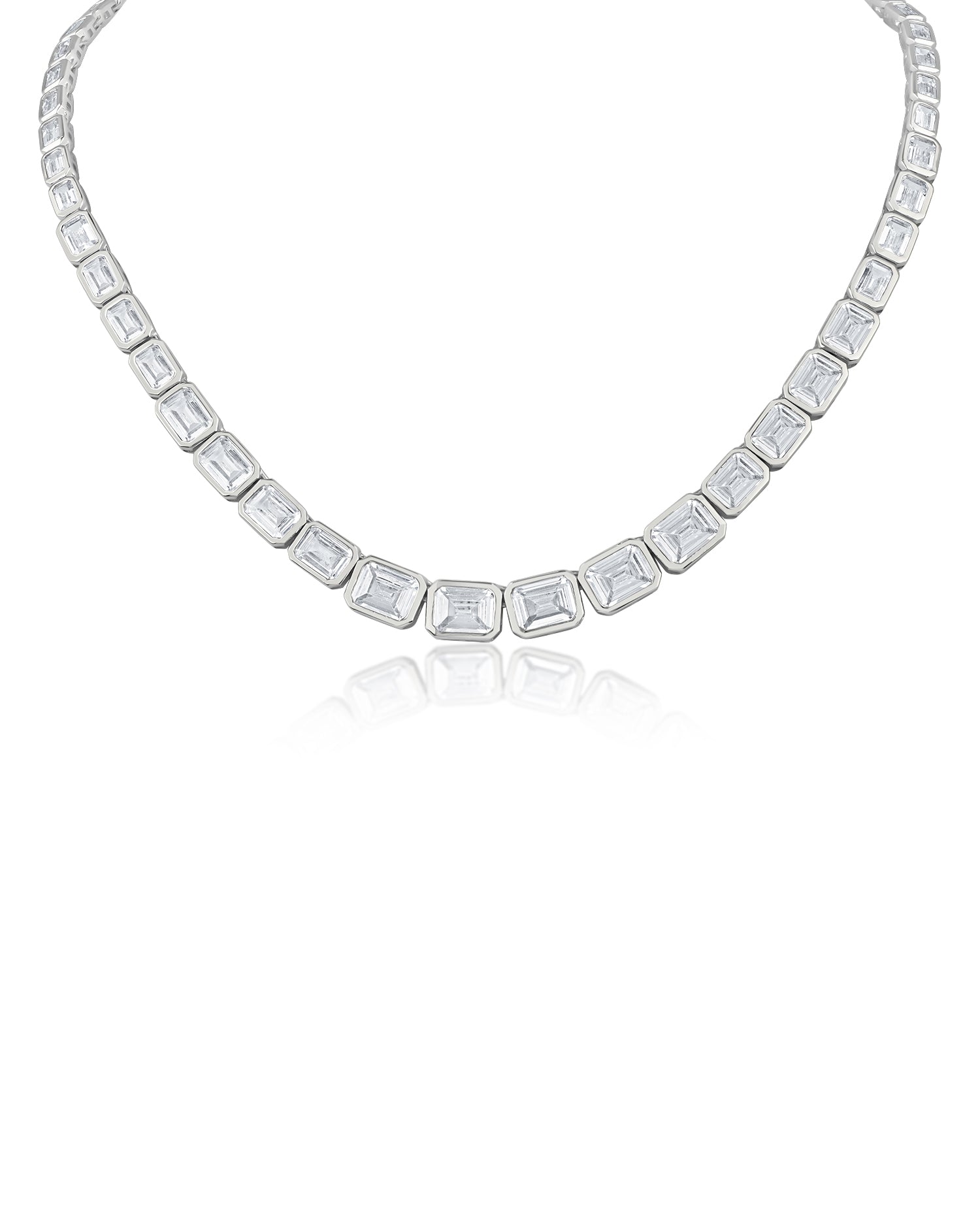 Emerald Bezel Set Collar Necklace