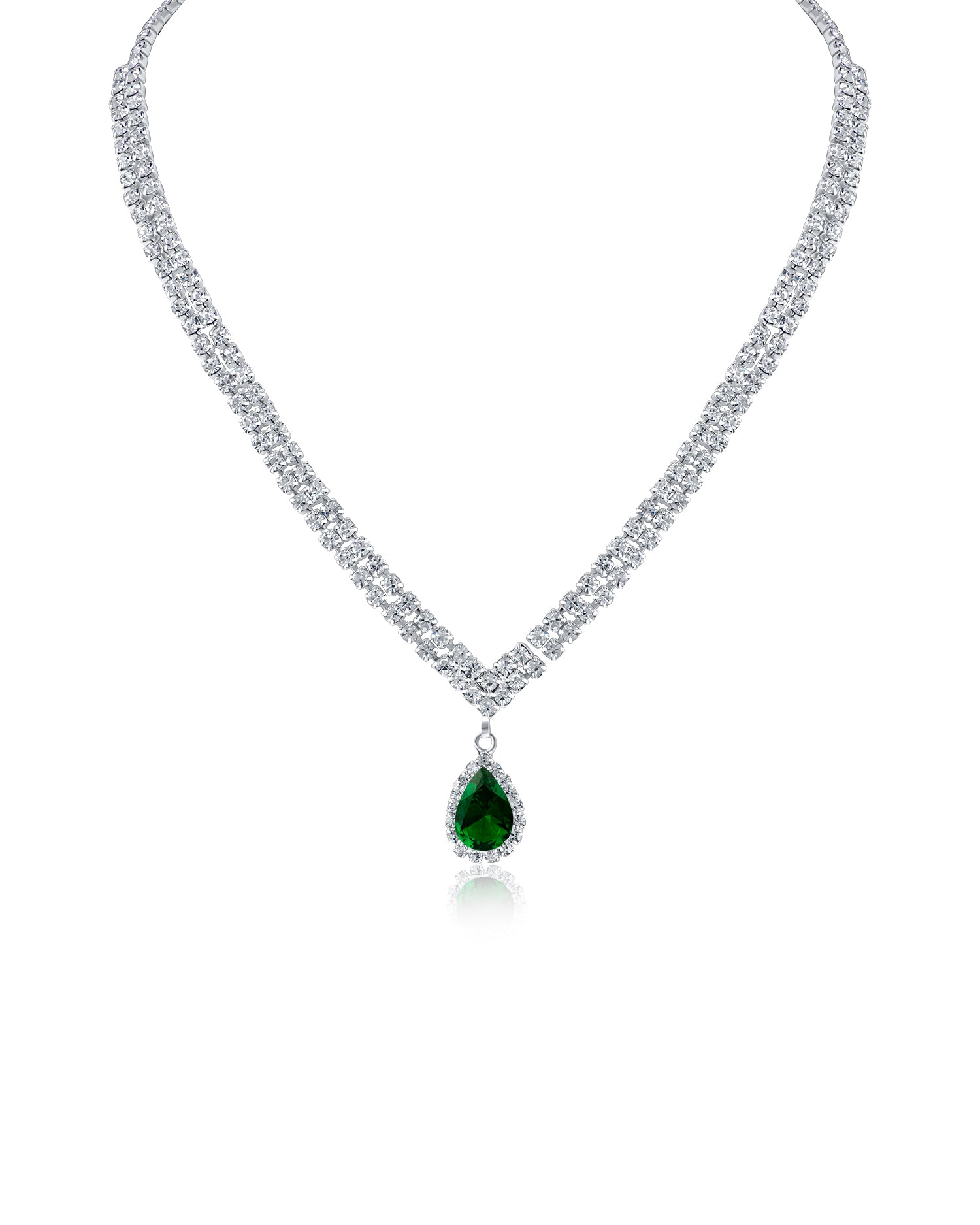 Pear CZ Drop Necklace