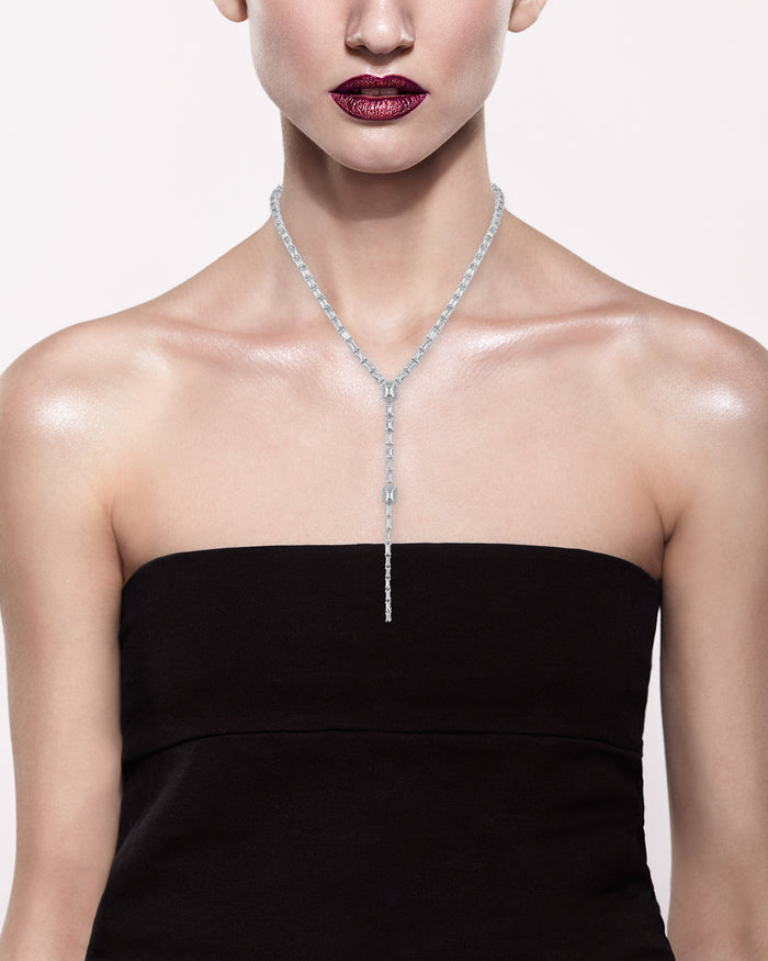 Emerald CZ Y-Necklace