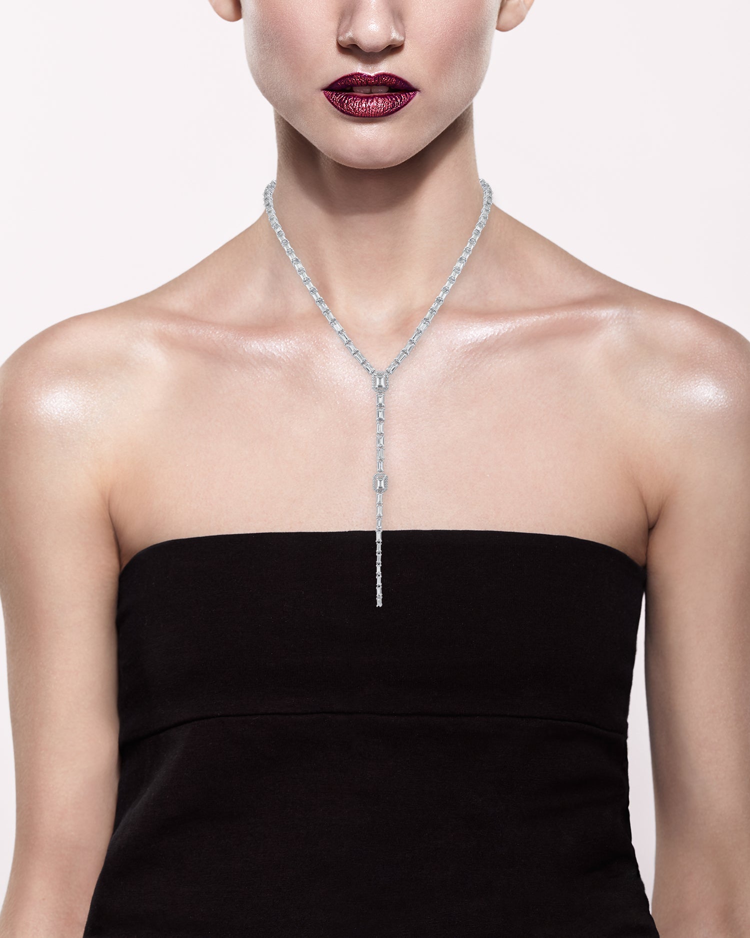 Emerald CZ Y-Necklace
