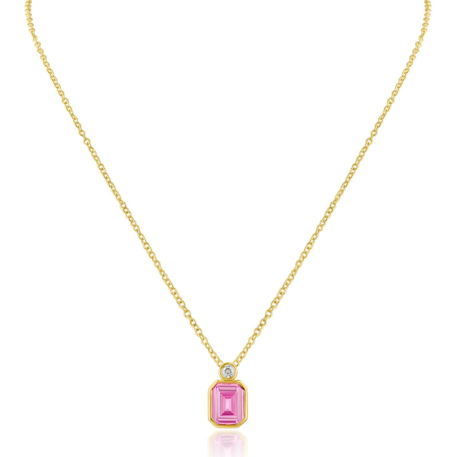 Emerald Bezel Set Pendant Necklace