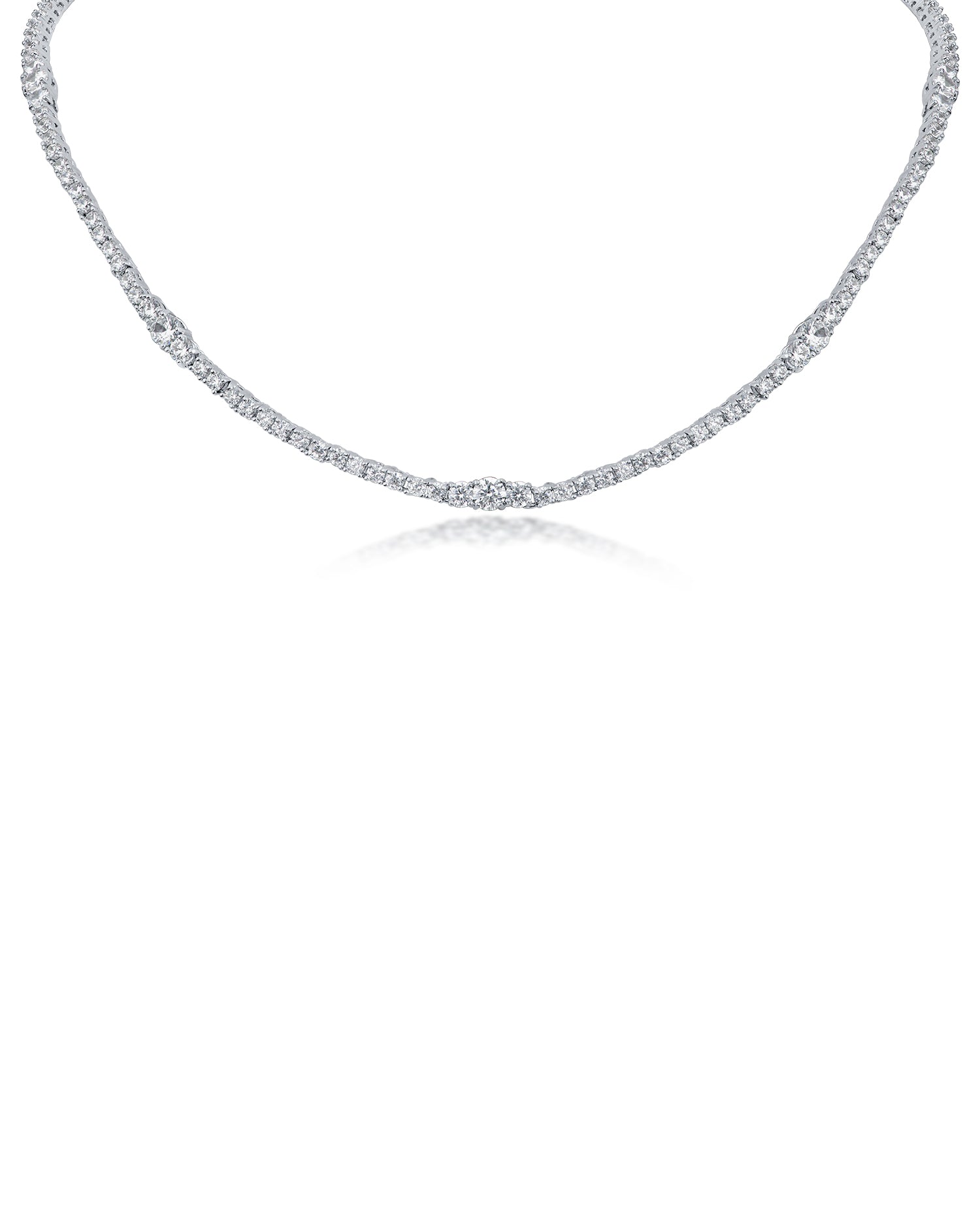 Graduated Round CZ Necklace