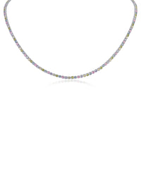 Delicate Pastel CZ Tennis Necklace
