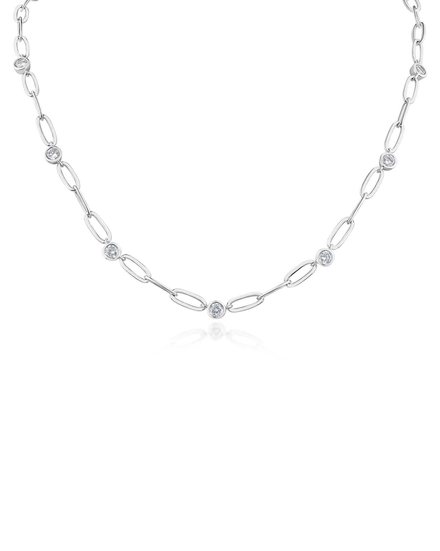 Delicate Link CZ Necklace