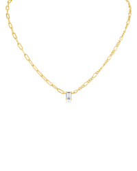 Mismatched Chain and Emerald CZ Pedant
