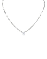 Mismatched Chain and Emerald CZ Pedant