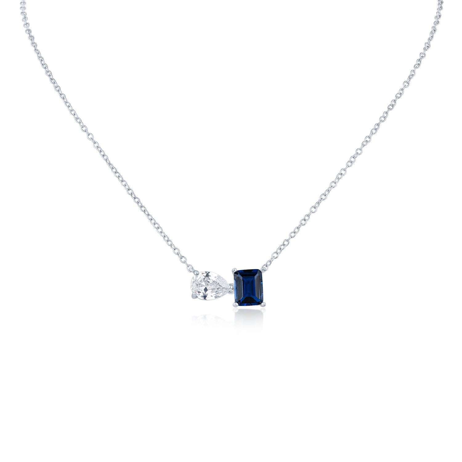 Pear and Emerald Pendant Necklace