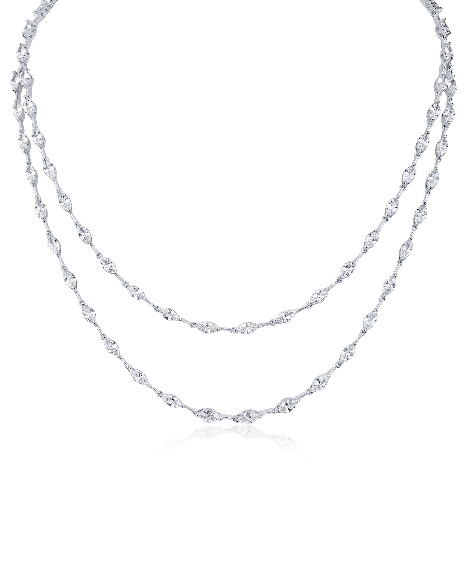 Double Layered Marquise CZ Necklace