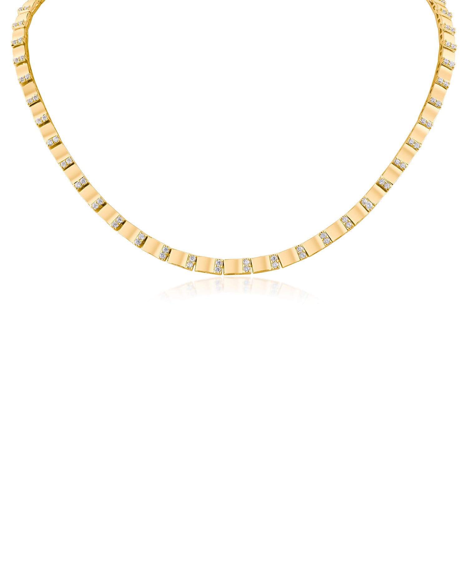 CZ Station Box-Link Necklace