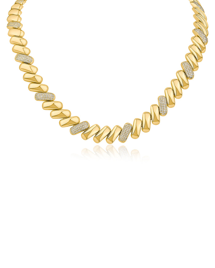 Pave Alternating Chain Link