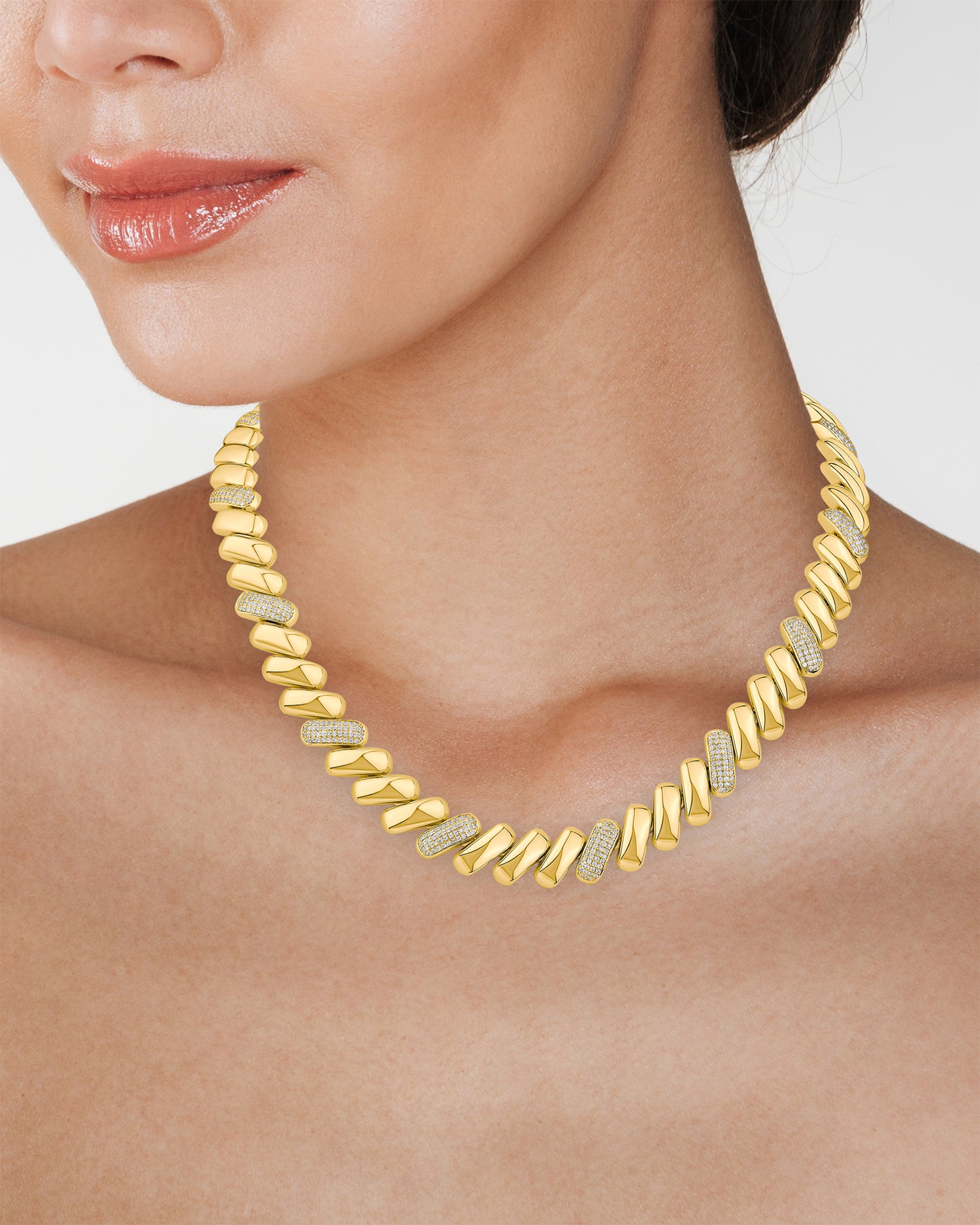 Pave Alternating Chain Link – CZ by Kenneth Jay Lane