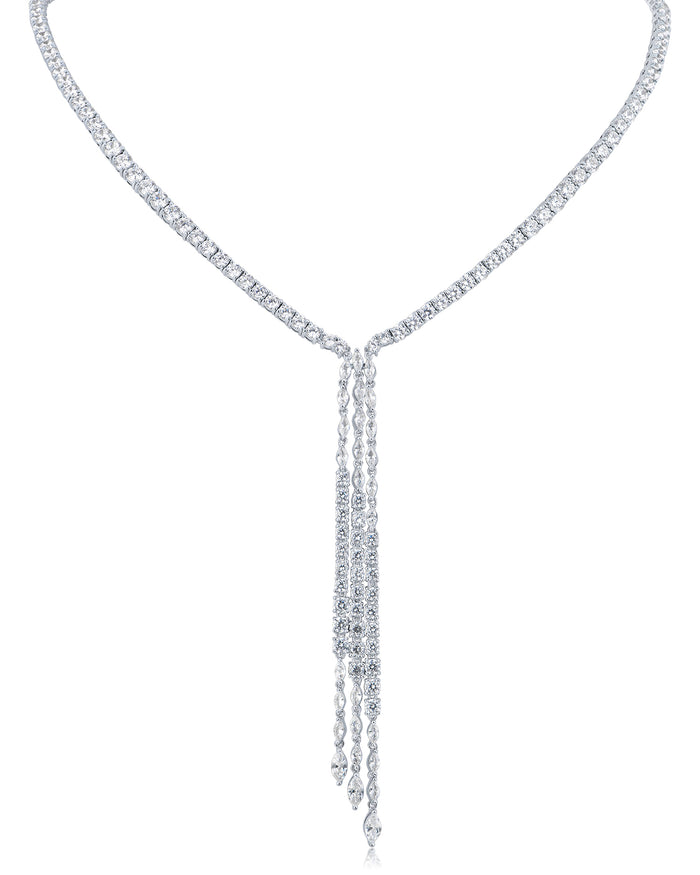 CZ Fringe Statement Necklace