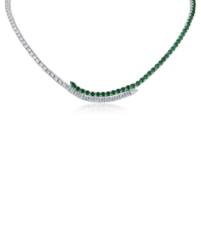 CZ Wrap Tennis Necklace