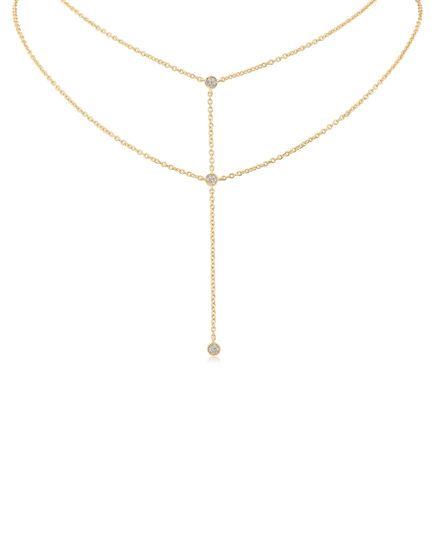 Pave CZ Lariat Necklace