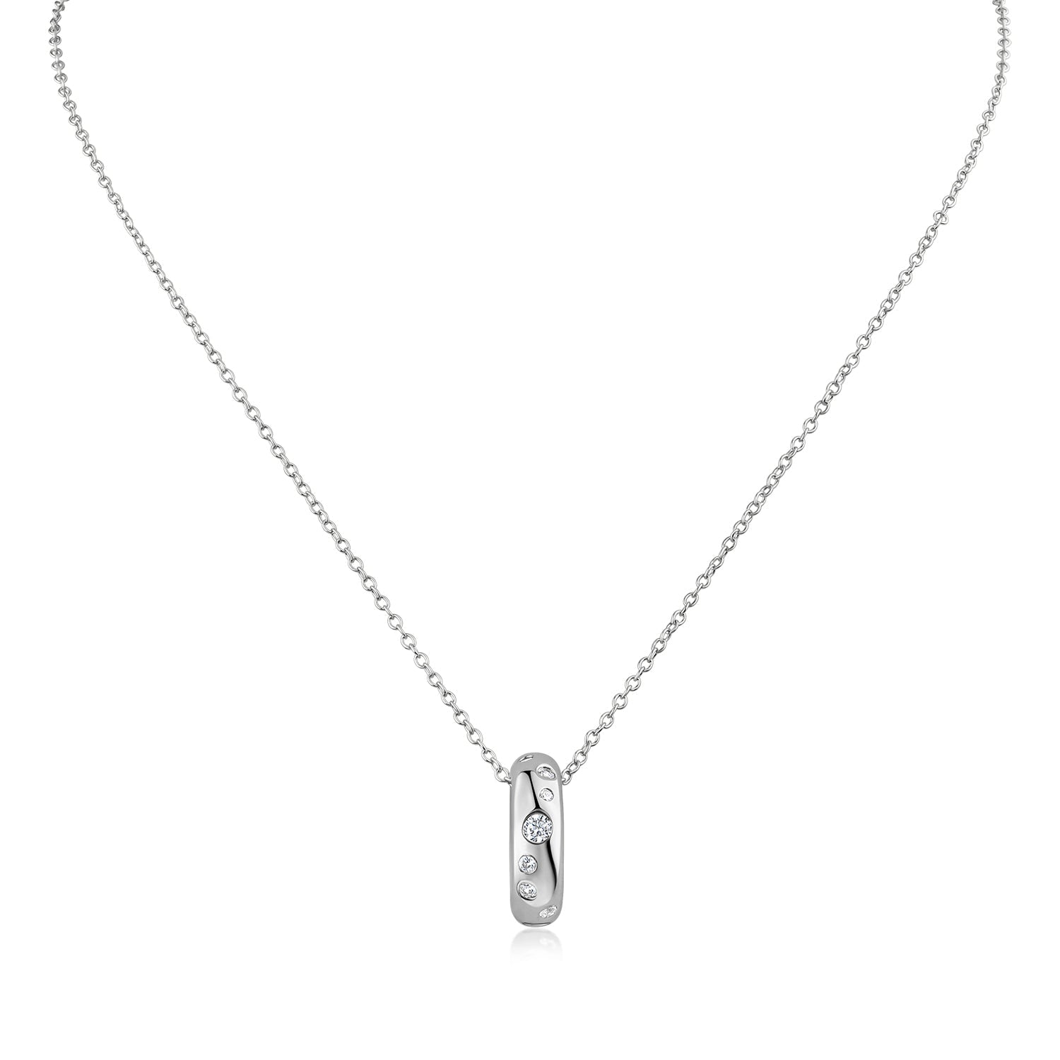 Pavé Ring Pendant Necklace