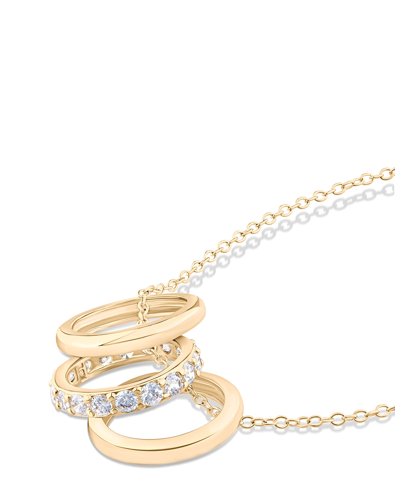 Triple Ring Pendant Necklace