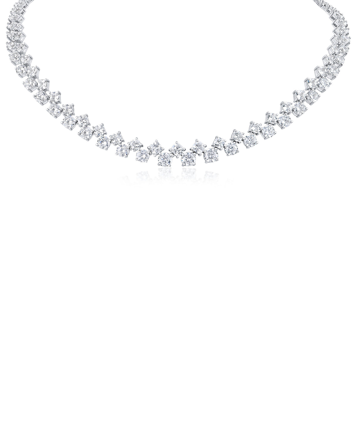 Double Row Round CZ Necklace