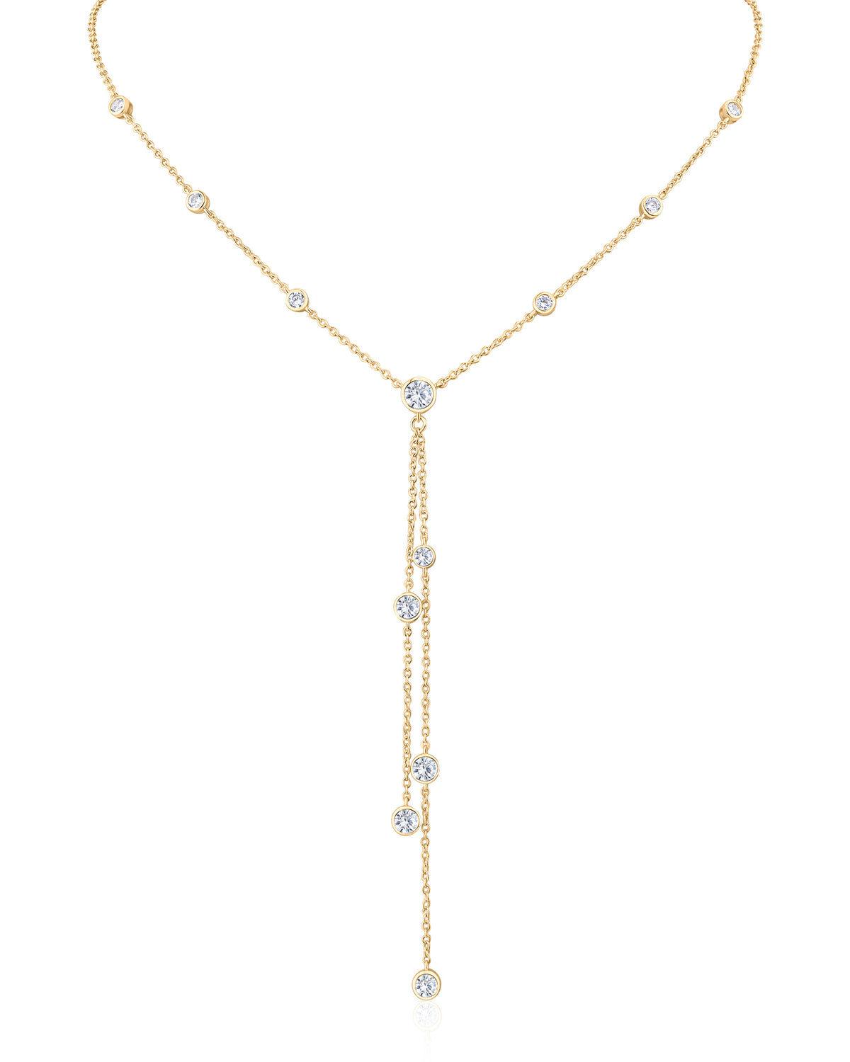 CZ Lariat Drop Necklace