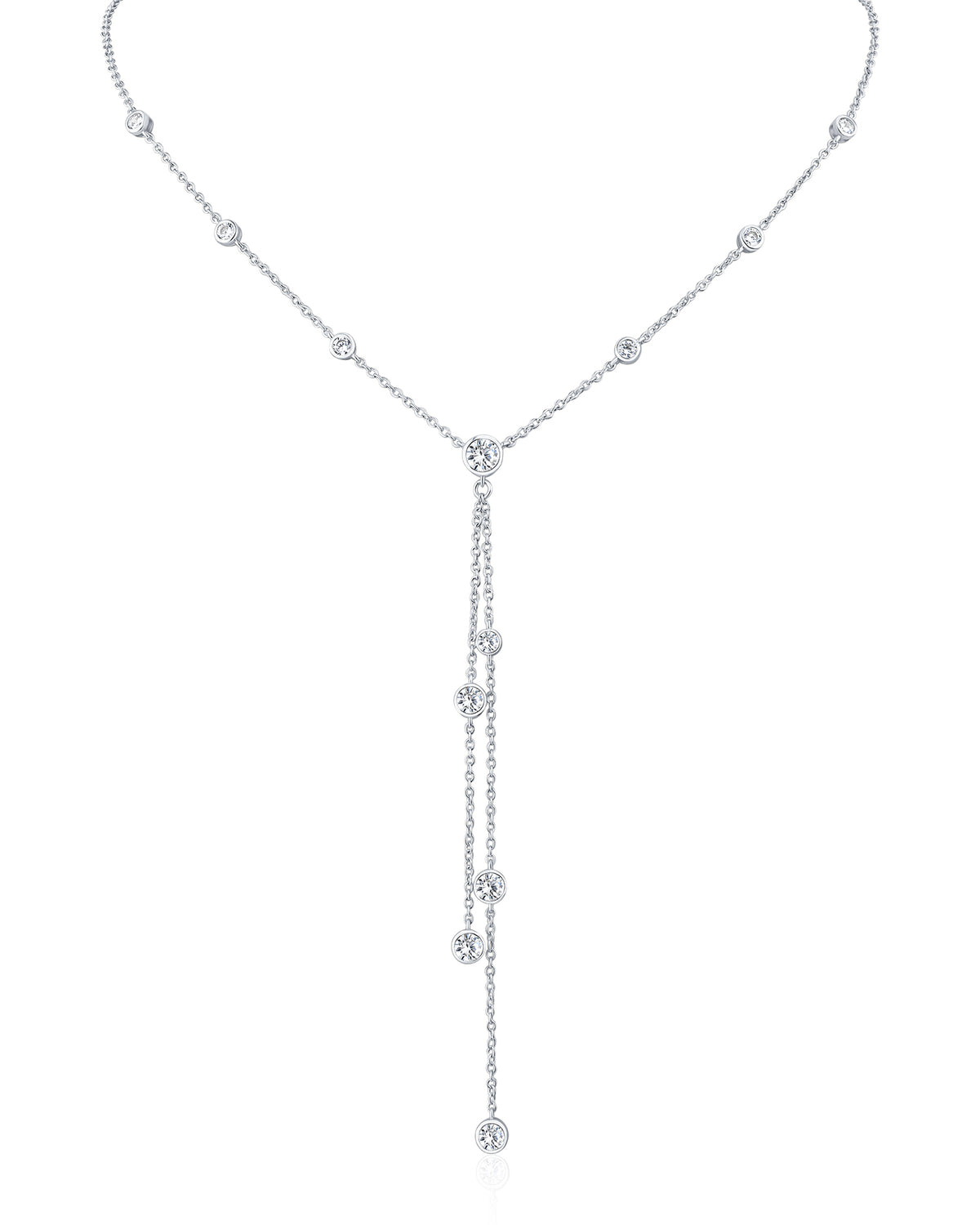 CZ Lariat Drop Necklace