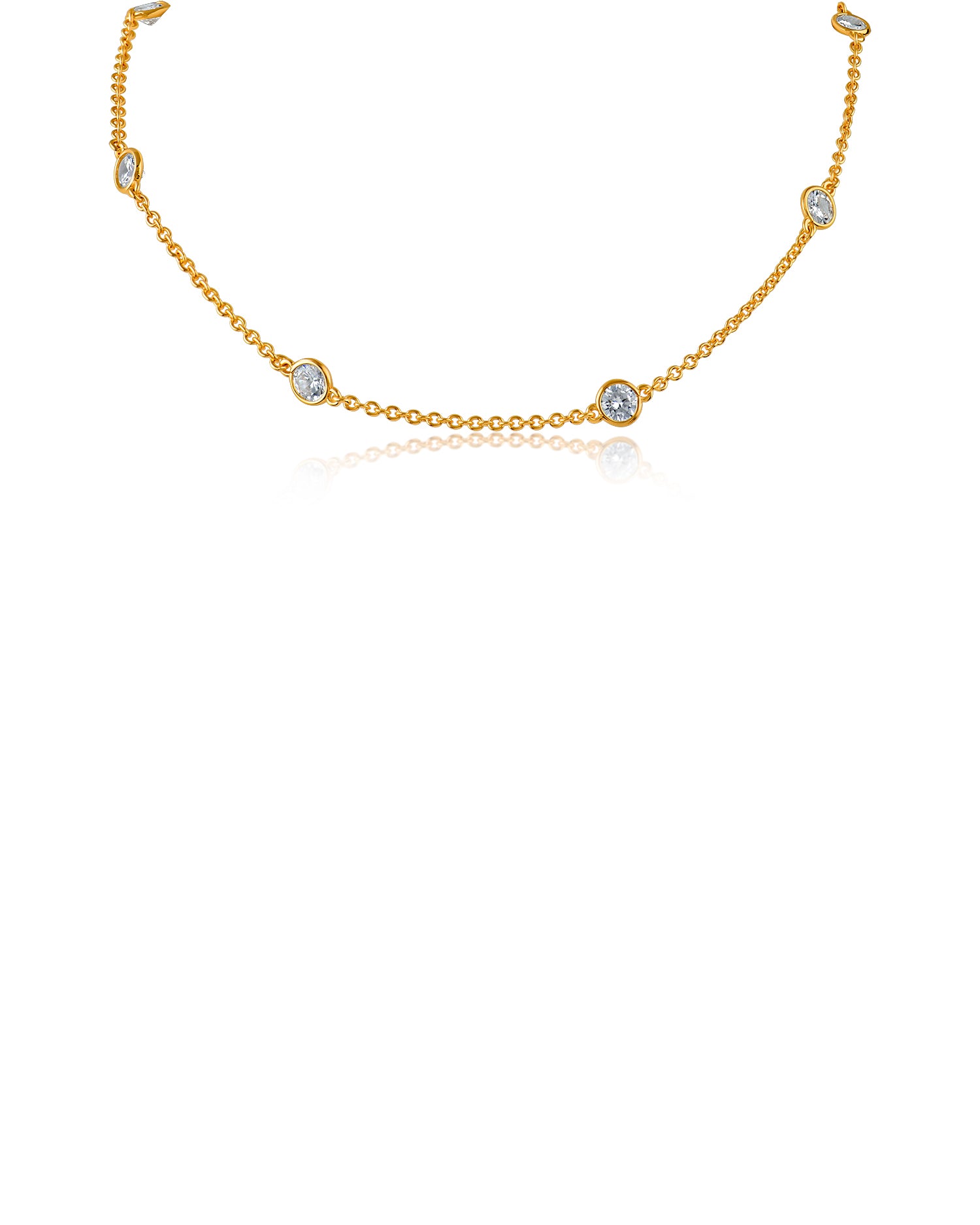 16" Yellow Gold Station Necklace