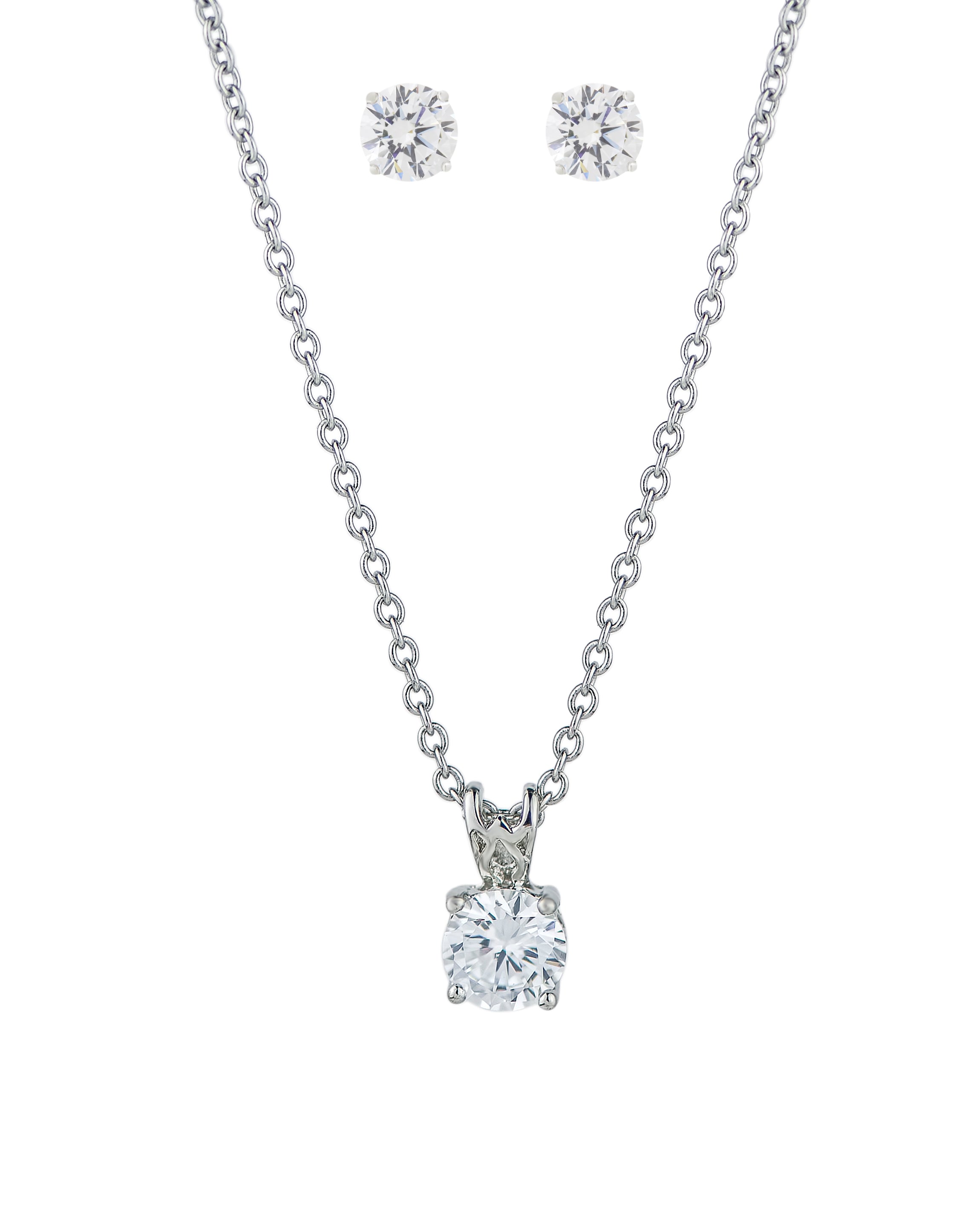 Round CZ Stud and Pendant Gift Box