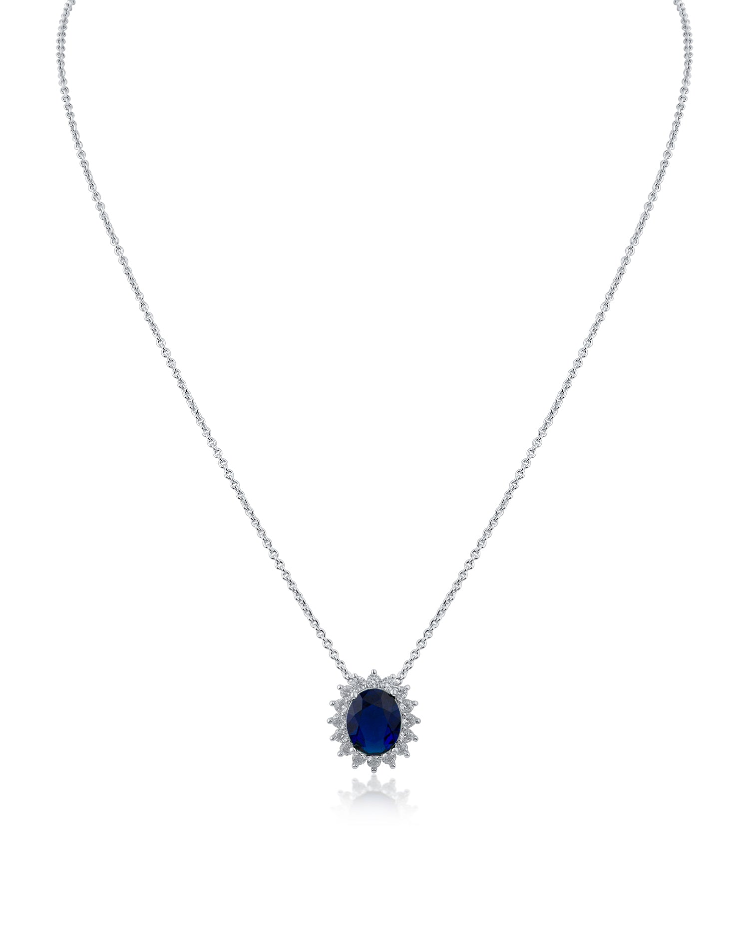 Oval Sapphire Pendant Necklace