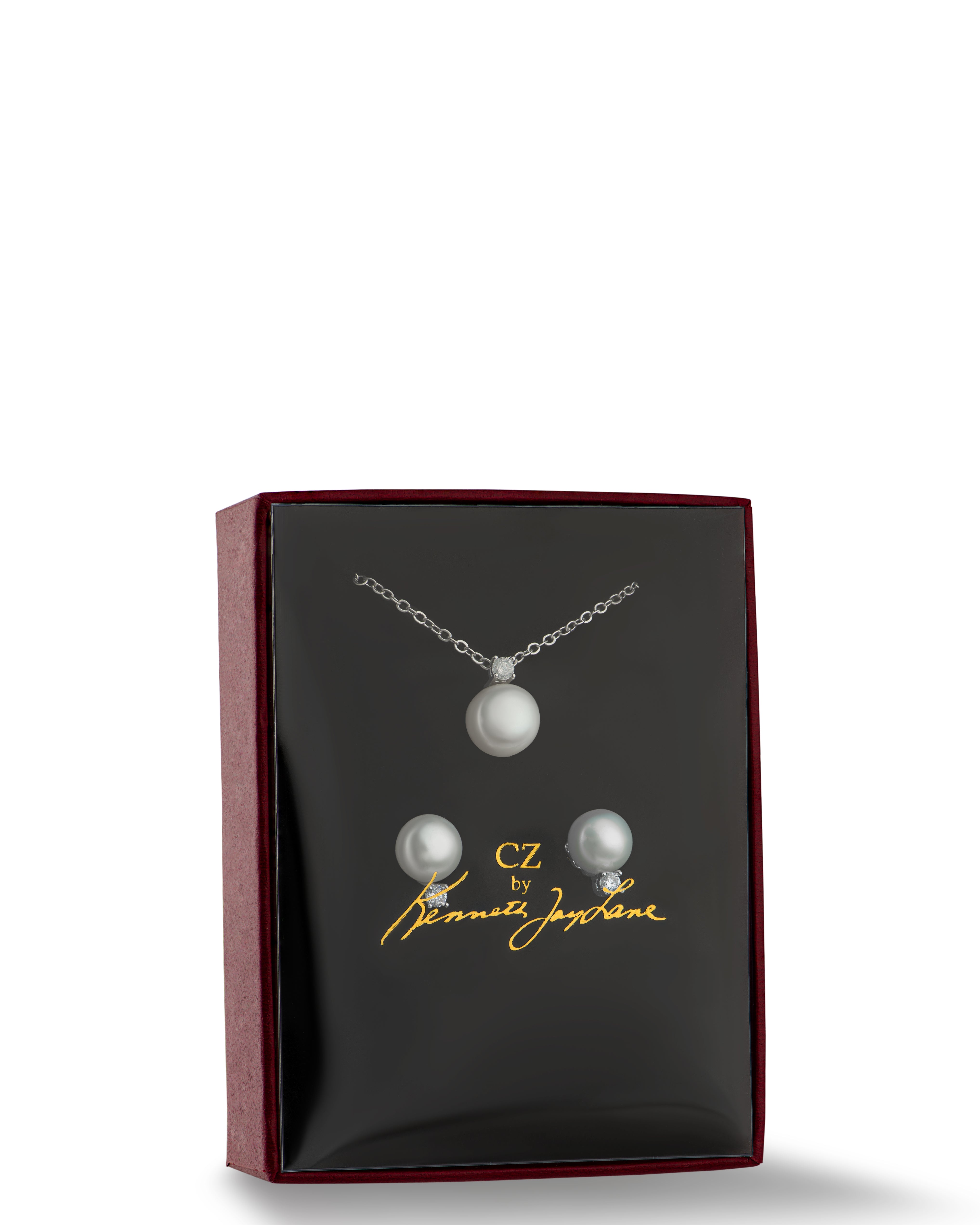 Cz by kenneth jay lane round freshwater pearl pendant discount