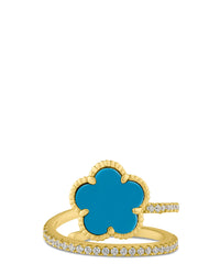 CZ and Clover Wrap Ring