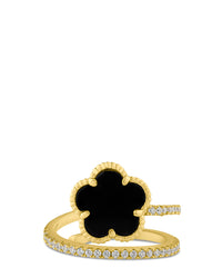 CZ and Clover Wrap Ring