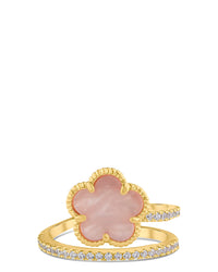 CZ and Clover Wrap Ring