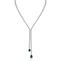 Pear CZ Double Drop Necklace