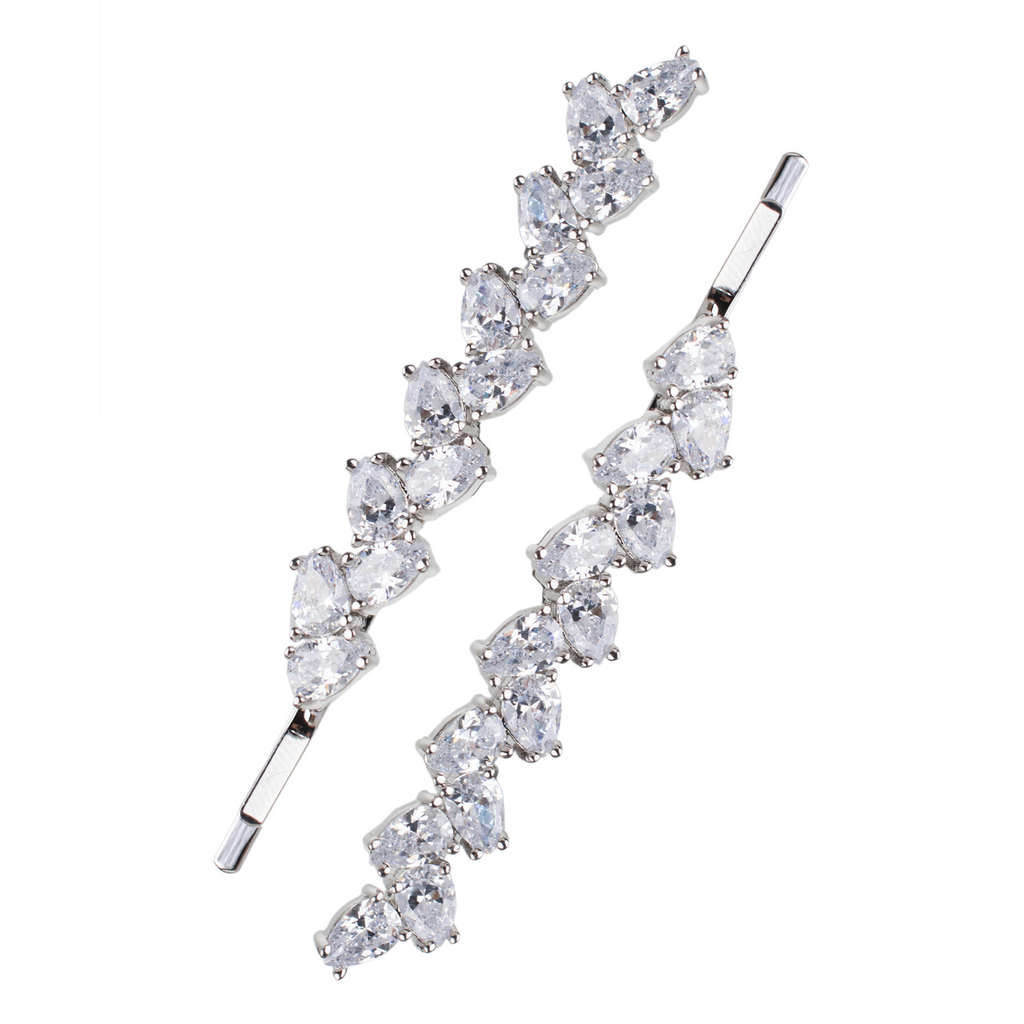 Pear CZ Hair Pin Set – CZ by Kenneth Jay Lane display picture 1