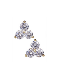 Triple Round CZ Earrings