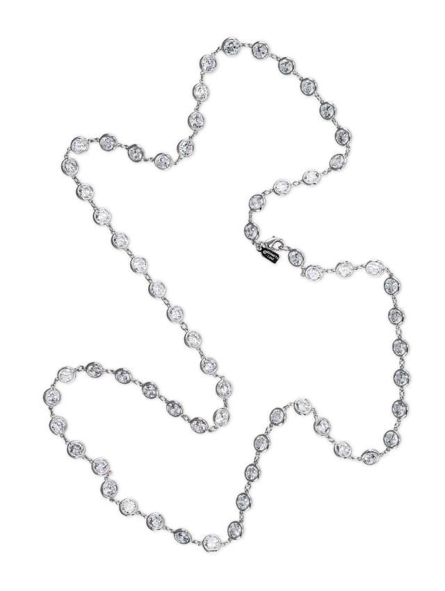 36" Round Bezel Set Necklace – CZ by Kenneth Jay Lane