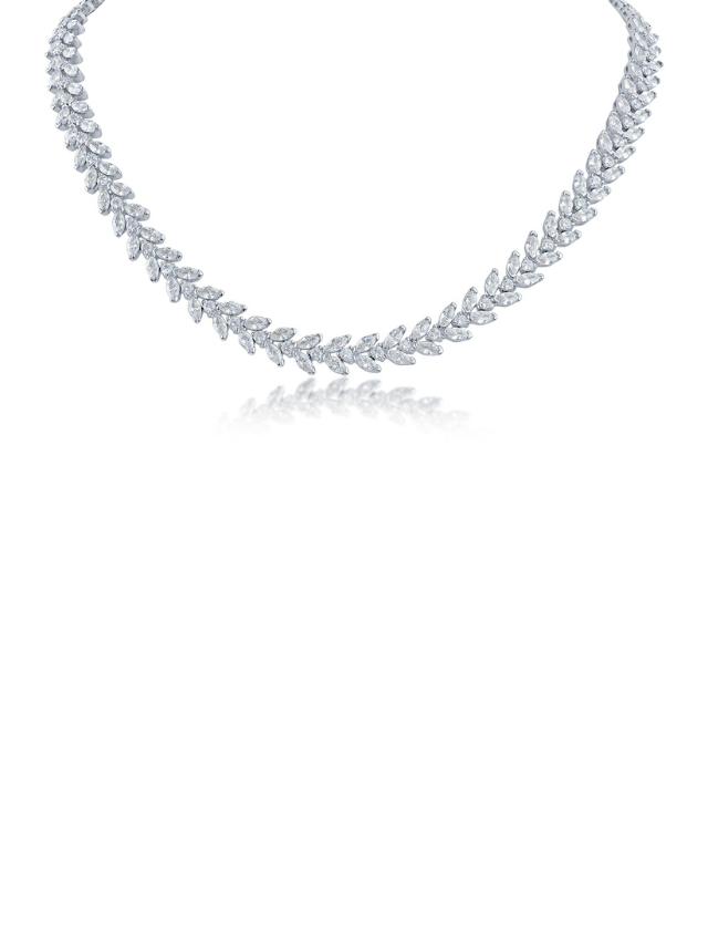 Marquise and Round CZ Necklace