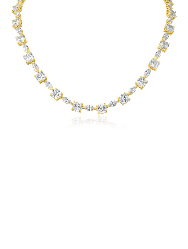 Cushion and Marquis Tennis Necklace – CZ by Kenneth Jay Lane