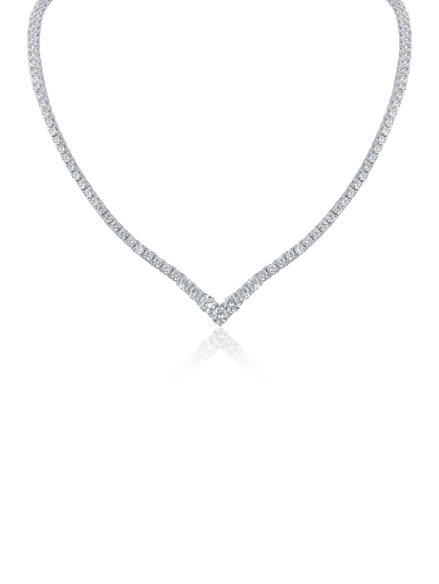 ネックレス　なみ V Front Tennis Necklace – CZ by Kenneth Jay Lane