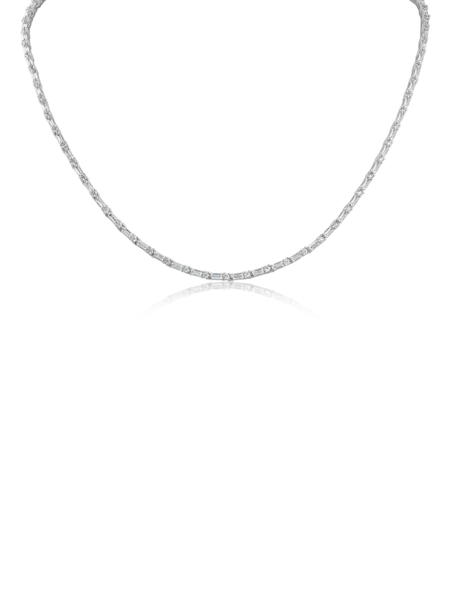 Thin Baguette CZ Tennis Necklace – CZ by Kenneth Jay Lane Thin Baguette CZ Tennis Necklace – CZ by Kenneth Jay Lane