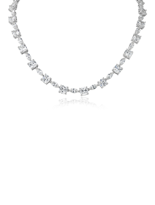 Cushion and Marquis Tennis Necklace – CZ by Kenneth Jay Lane