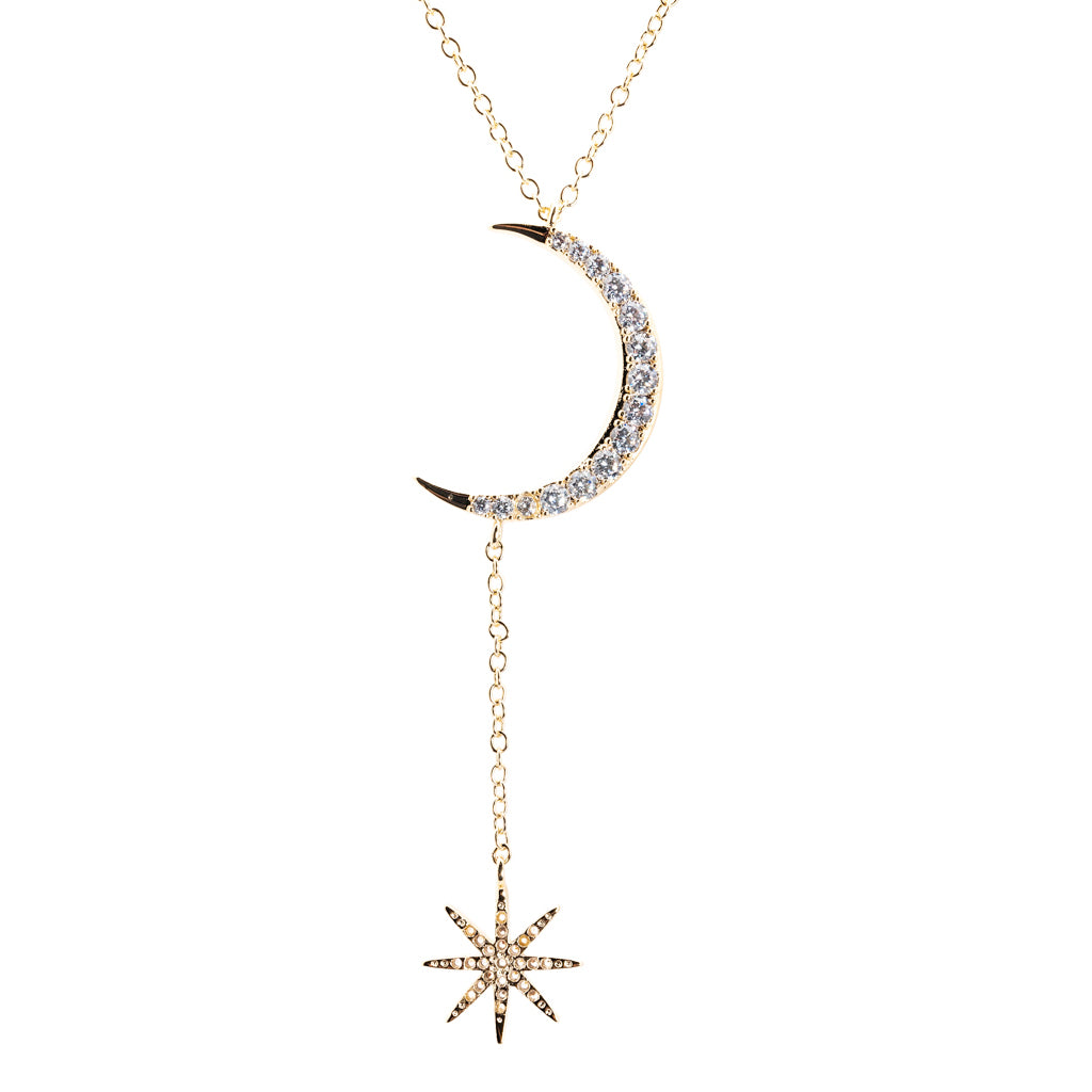 Celestial Moon and Star Necklace – CZ by Kenneth Jay Lane