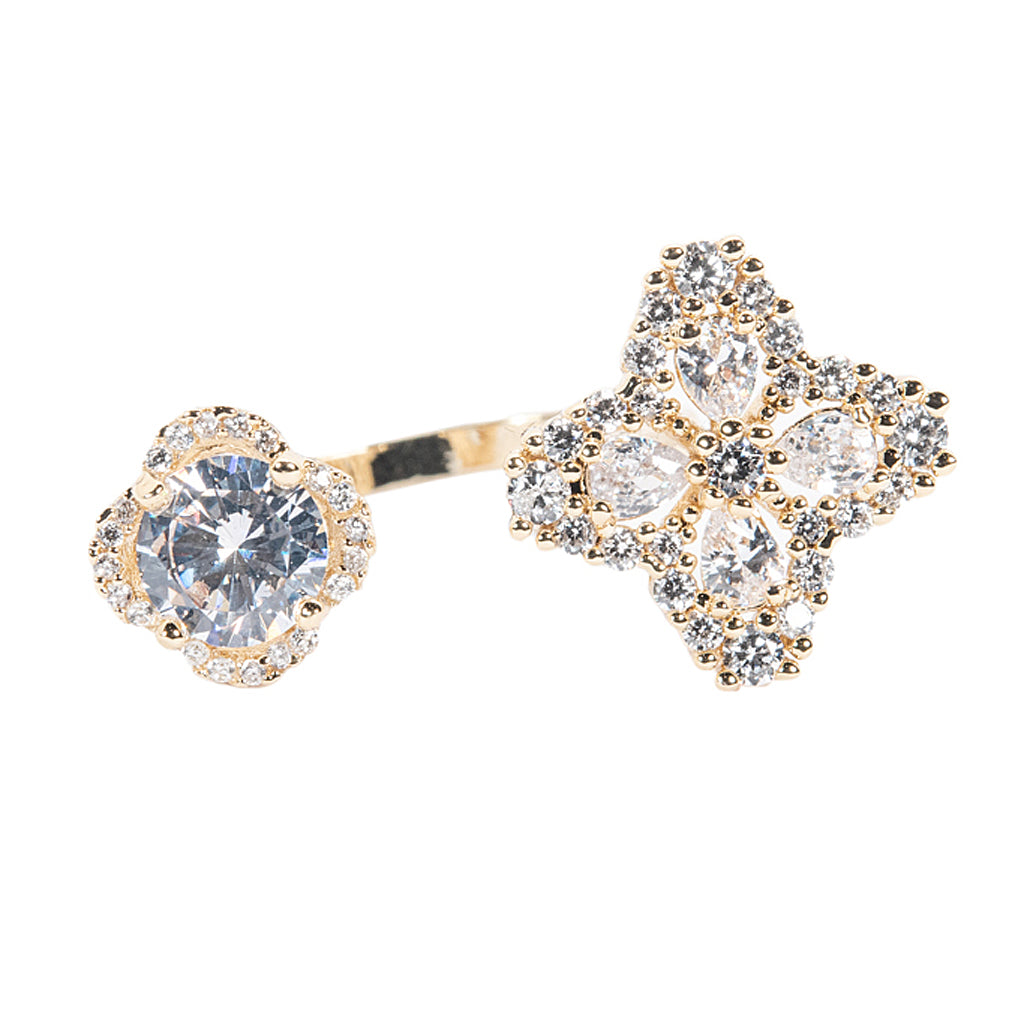 Double Clover Open Ring