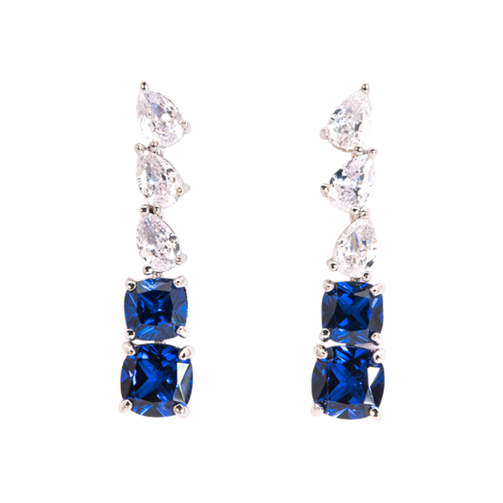 Sapphire Graduated Linear Drop Earrings