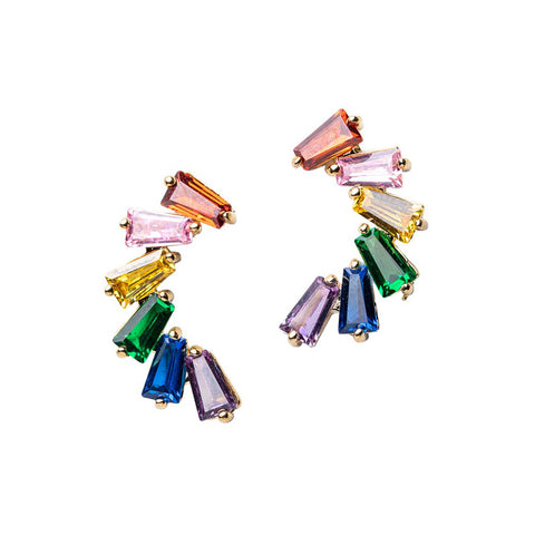 Sapphire Oval Halo Pierced Earrings