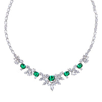 Emerald Multi Shaped Spiked Bib Necklace